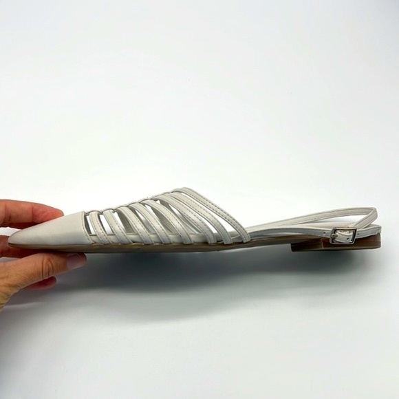 Marc Fisher - Abra  Leather Fisherman White / Gray Closed Toe Flats Size 8 - Picture 11 of 14